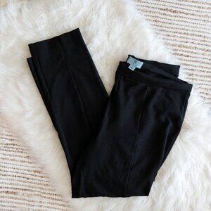 CeCe Dress Pants Women's Size Large Black Ponte Straight Leg Slit Hem